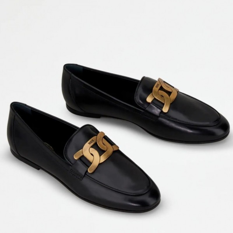 Tod's Kate Loafers In Black Calfskin